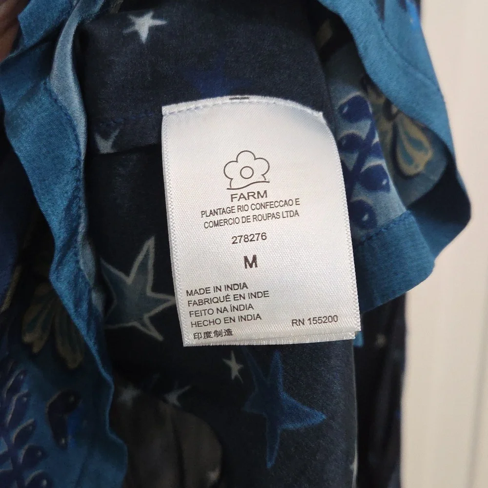 ❌❌❌ SOLD ❌❌❌FARM Rio By Anthropologie Button Up Blouse/ Medium - Picture 7 of 8